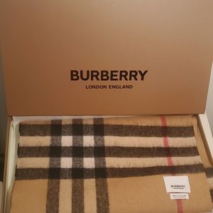 SOLD - NEW Authentic Burberry 100% Cashmere Scarf.  For men and women